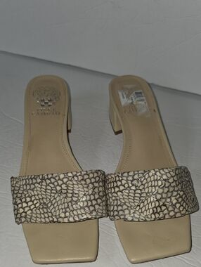 Vince Camuto Neutral Textured Slide Mules